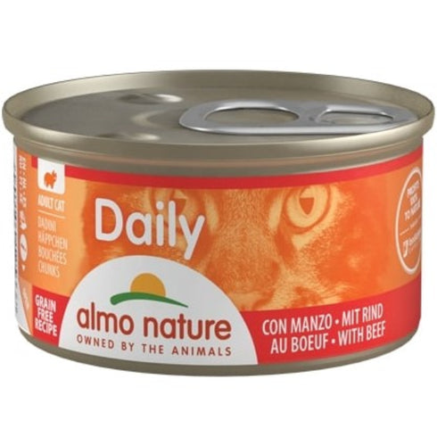 Hrana umeda pentru pisici Almo Nature Daily Bucati Vita 85g
